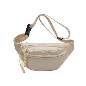 Tressential Waist Bag for Men Women | Cross Body Fanny Pack Sling Bag for Hiking, Travel, Camping, Outdoor Sports, Cycling | Money Belt with Adjustable Strap (White)