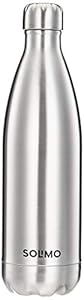 Amazon Brand - Solimo Stainless Steel Insulated 24 Hours Hot or Cold Bottle Flask, 1000 ml, Silver