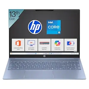 HP OmniBook 5 (Previously Pavilion) 13th Gen Intel Core i5 1334U (16GB LPDDR5X, 512GB SSD) 2K, IPS, 300 nits, 16''/40.6cm, Win11, M365* Office24, Blue, 1.79kg, FHD IR Camera w/Shutter, ba1123TU