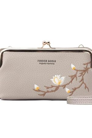 INOVERA (LABEL) Embroidered Crossbody Wristlet Purse | Adjustable Shoulder Sling Bag | Hand Wallet For Women Girls