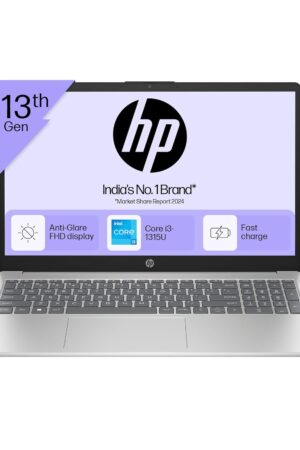 HP 15, 13th Gen Intel Core i3-1315U, 8GB DDR4, 512GB SSD, (Win 11, Office 21, Grey, 1.59kg), Anti-Glare, Micro-Edge,15.6-inch(39.6cm), FHD Laptop, Intel UHD Graphics, 1080p FHD Camera, fd0006TU