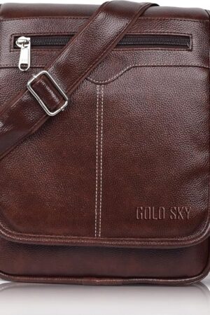 GOLD SKY Shade Stylish PU Leather Sling Cross Body Travel Office Messenger One Side Shoulder Bag for Men