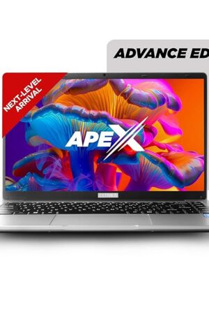ULTIMUS APEX Intel Celeron Dual Core/ 8 GB LPDDR4/ 512 GB SSD Expandable~1TB/ 14.1" FHD IPS Anti-Glare/ 4mm Thin Bezel/ 180° Hinge/ Intel HD Graphics/ Windows 11 Home Thin & Light Laptop 1.25KG Silver