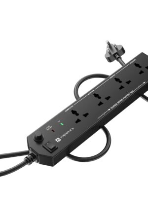 Portronics Power Plate 10 Extension Board with 4 Universal Sockets, 3 Meter Long Cord, 1500 Watts, 6 Amp Multi Plug for Office & Home Appliances (Black)