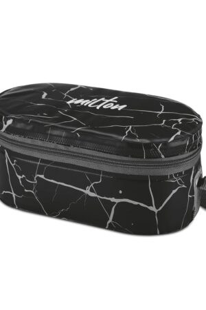MILTON Executive Lunch Box, 2 Inner Steel Round Containers 280ml Each and 1 Microwave Safe Oval Plastic Container, 450ml with Insulated Bag, Office Tiffin, Leakproof, Easy to Carry, Black